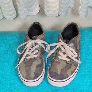 Vans Green and Black Camouflage Sneakers